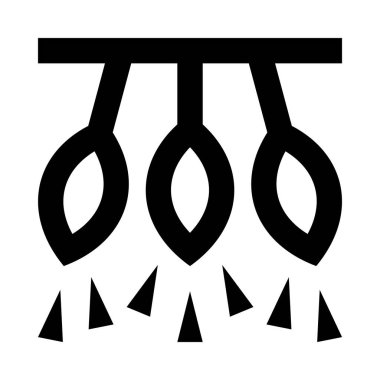 Tavan lambalarının minimalist tek renkli simgesi, vektör illüstrasyonu