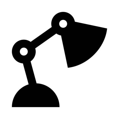 Masa lambasının minimalist tek renkli simgesi, vektör illüstrasyonu