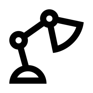 Masa lambasının minimalist tek renkli simgesi, vektör illüstrasyonu