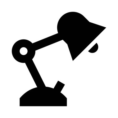 Masa lambasının minimalist tek renkli simgesi, vektör illüstrasyonu