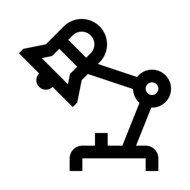 Masa lambasının minimalist tek renkli simgesi, vektör illüstrasyonu