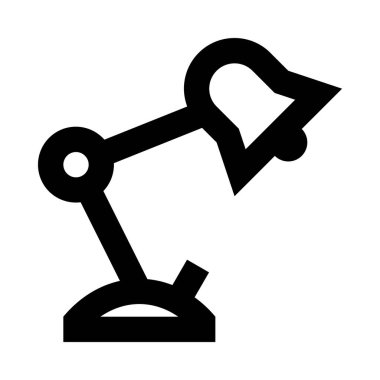 Masa lambasının minimalist tek renkli simgesi, vektör illüstrasyonu