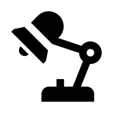 Masa lambasının minimalist tek renkli simgesi, vektör illüstrasyonu