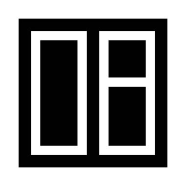 Beyaz arkaplanda izole edilmiş pencere simgesi, vektör illüstrasyonu 