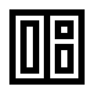 Beyaz arkaplanda izole edilmiş pencere simgesi, vektör illüstrasyonu 