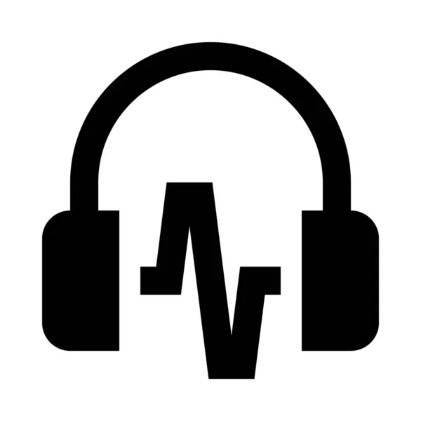 Kulaklık Simgesi Müzik Konsepti Vektör Illüstrasyonu — Stok Vektör