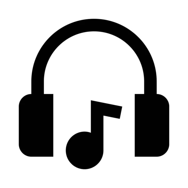Headphones Music Note Icon Vector Illustration — Stock Vector