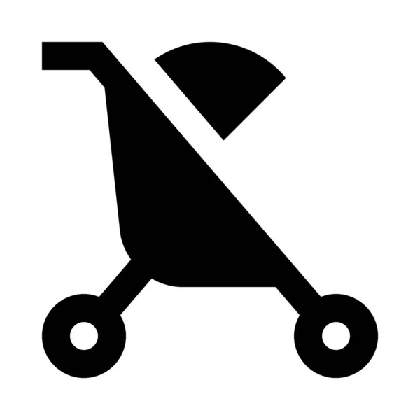婴儿车简单图标 矢量图解 — 图库矢量图片