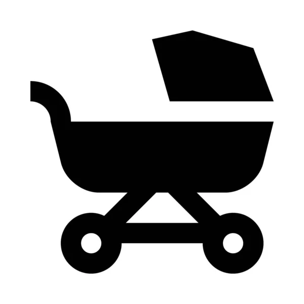 Baby Stroller Simple Icon Vector Illustration — Stock Vector