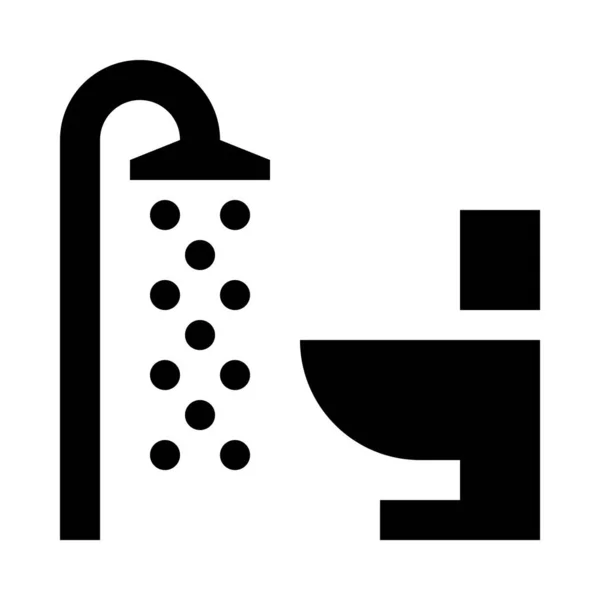 Bol Toilette Icône Douche Illustration Vectorielle — Image vectorielle