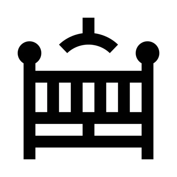 Иконка Детской Кроватки Векторная Иллюстрация — стоковый вектор