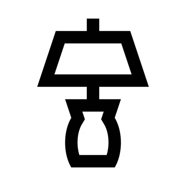 ランプの最小限のモノクロアイコン ベクトルイラスト — ストックベクタ