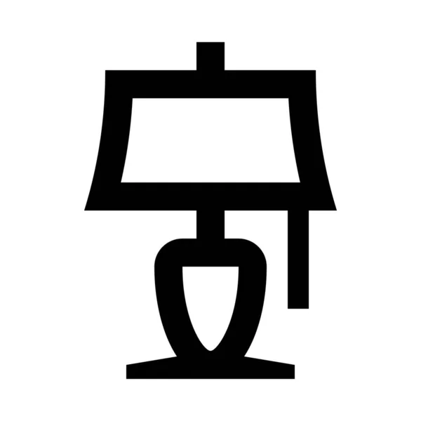 ランプの最小限のモノクロアイコン ベクトルイラスト — ストックベクタ