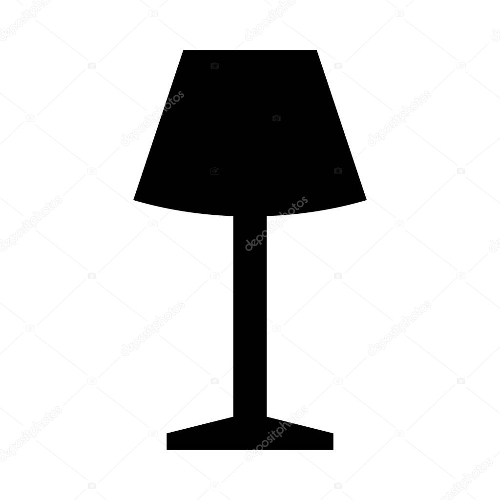Minimalistic monochrome icon of floor lamp, vector illustration