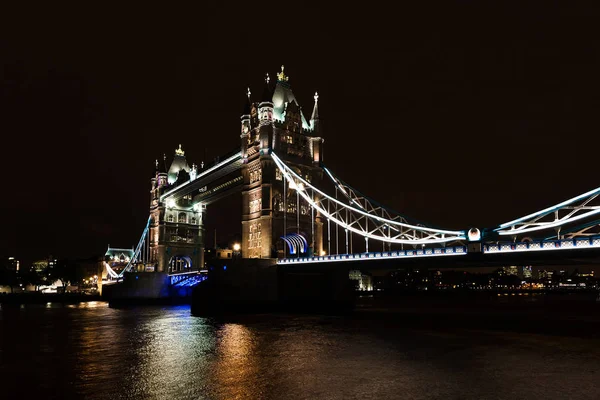 Tower Bridge Natten London England — Stockfoto