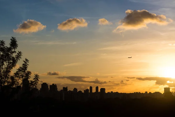 Puesta Sol Sao Paulo Brasil — Foto de Stock