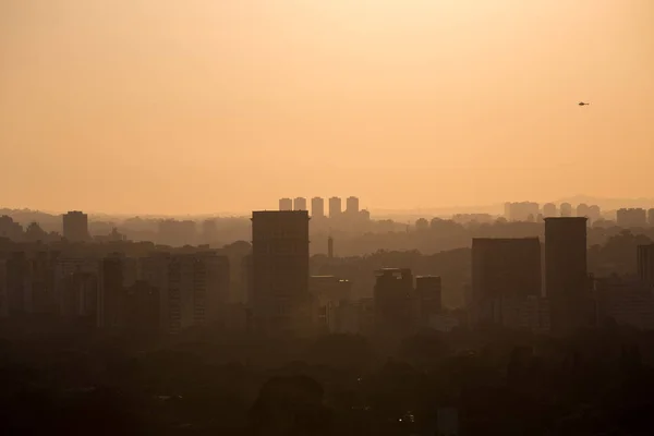 Skyline Van Sao Paulo Tijdens Zonsondergang Zomer — Stockfoto