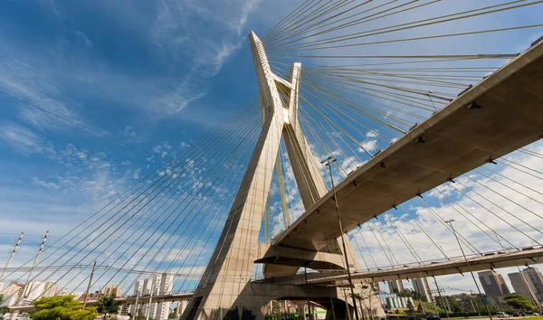 Il ponte Octavio Frias de Oliveira è un ponte a fune — Foto Stock