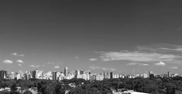 Skyline Ville Sao Paulo Dans Région Ibirapuera Jardins Noir Blanc — Photo