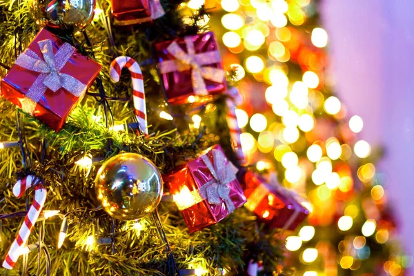 Background Christmas Tree Colorful Bokeh Background — Stock Photo, Image