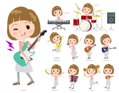 Rock 'n' roll ve pop müzik iskambil kadın bir dizi