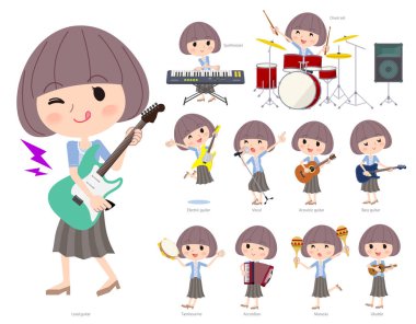 Rock 'n' roll ve pop müzik iskambil kadın bir dizi
