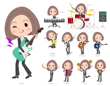 Rock 'n' roll ve pop müzik iskambil kadın bir dizi