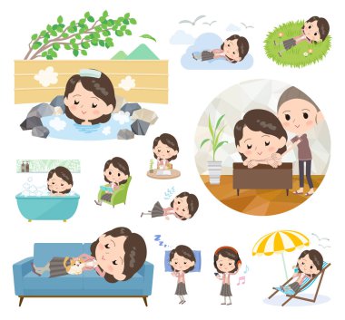 A set of women about relaxing clipart