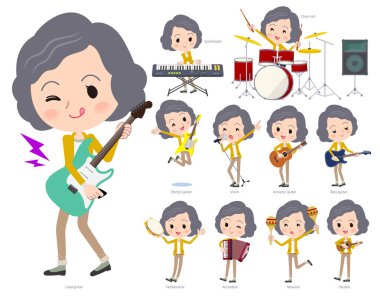 Rock 'n' roll ve pop müzik iskambil kadın bir dizi