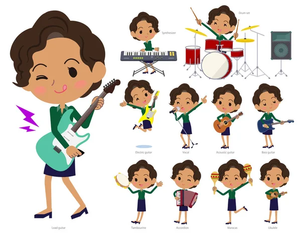 Rock 'n' roll ve pop müzik iskambil kadın bir dizi