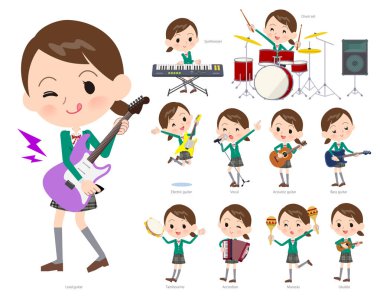 Liseli kız rock 'n' roll ve pop müzik oynayan bir dizi