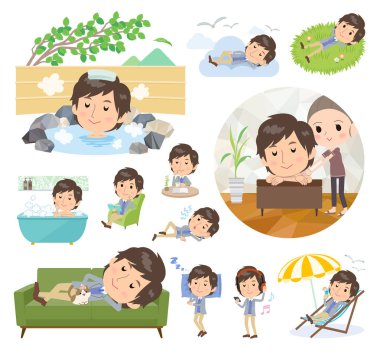 Birtakım adamlar rahatlatıcı hakkında. Tatil ve stres kabartma gibi eylemler vardır. Böylece düzenlemek kolaydır vektör sanat değil.