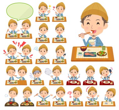 Erkekler yemek hakkında bir dizi. Japon ve Çin mutfağı, ve benzeri Batı tarzı yemekleri. Böylece düzenlemek kolaydır vektör sanat değil.