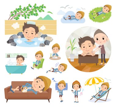 Birtakım adamlar rahatlatıcı hakkında. Tatil ve stres kabartma gibi eylemler vardır. Böylece düzenlemek kolaydır vektör sanat değil.