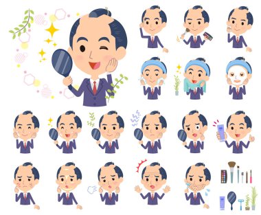 Bir grup işadamı güzellik. Cilt Bakımı ve makyaj gibi çeşitli eylemler vardır. Böylece düzenlemek kolaydır vektör sanat değil.