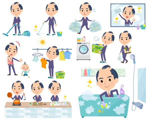 Temizleme ve Çamaşırhane gibi temizlik ile ilgili işadamı kümesi. Yemek ve çocuk yetiştirme gibi çeşitli eylemler vardır. Böylece düzenlemek kolaydır vektör sanat değil.