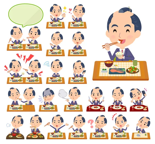 Bir grup işadamı yemekler hakkında. Japon ve Çin mutfağı, ve benzeri Batı tarzı yemekleri. Böylece düzenlemek kolaydır vektör sanat değil.