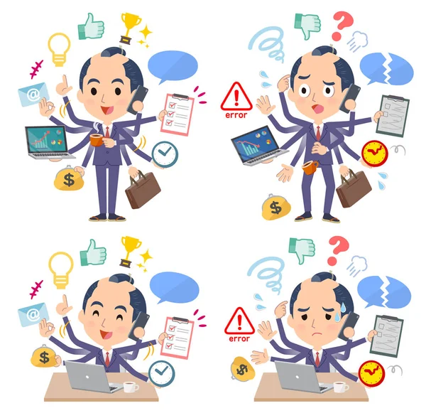 Ofiste çoklu görevler gerçekleştiren iş adamı grubu. Sorunsuz yapmam gerekenler ve bu panik içinde bir desen vardır. Böylece düzenlemek kolaydır vektör sanat değil.