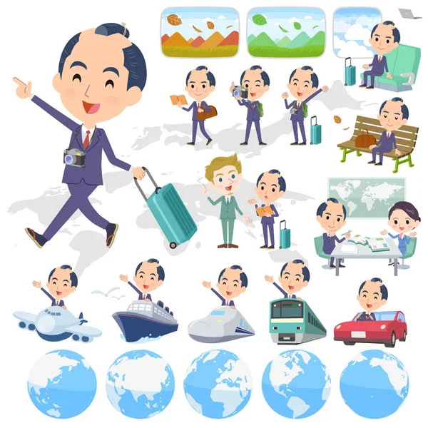 Bir grup işadamı seyahat. Tekneler ve uçaklar gibi araçlar da vardır. Böylece düzenlemek kolaydır vektör sanat değil.