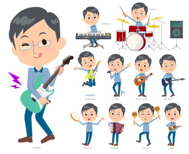 Erkekler rock 'n' roll ve pop müzik grubu. Ayrıca ukulele ve tef gibi çeşitli araçlar vardır. Böylece düzenlemek kolaydır vektör sanat değil.