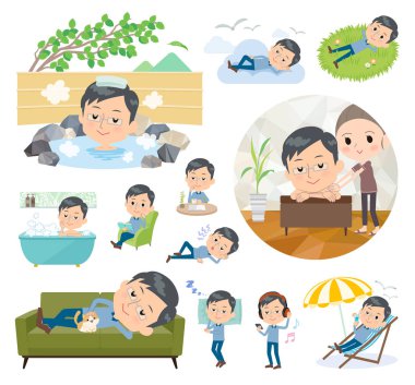 Birtakım adamlar rahatlatıcı hakkında. Tatil ve stres kabartma gibi eylemler vardır. Böylece düzenlemek kolaydır vektör sanat değil.