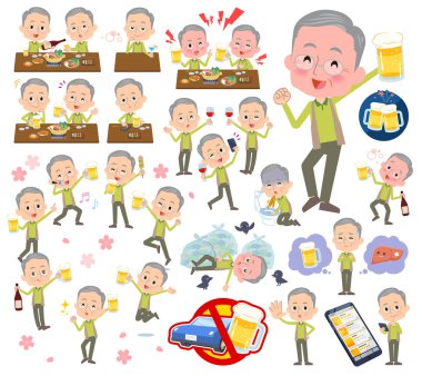 Yaşlı adamlar için alkol ile ilgili bir dizi. Bir canlı görünüm ve başarısızlık alkol hakkında ifade eylem vardır. Böylece düzenlemek kolaydır vektör sanat değil.