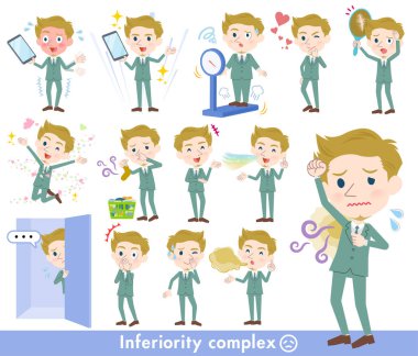 Aşağılık kompleksi adam kümesi. Acı koku ve görünümü eylem vardır. Böylece düzenlemek kolaydır vektör sanat değil.