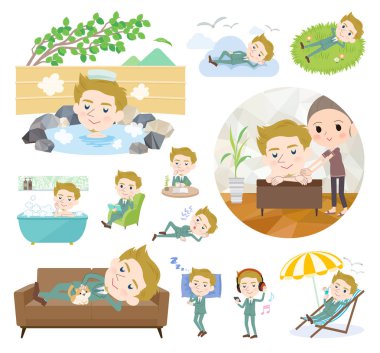 Birtakım adamlar rahatlatıcı hakkında. Tatil ve stres kabartma gibi eylemler vardır. Böylece düzenlemek kolaydır vektör sanat değil.