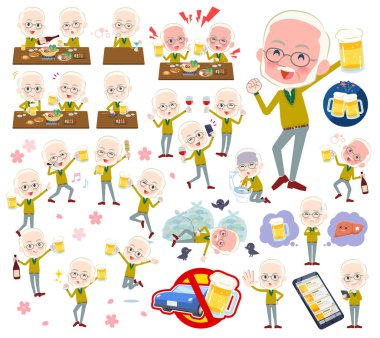 Yaşlı adamlar için alkol ile ilgili bir dizi. Bir canlı görünüm ve başarısızlık alkol hakkında ifade eylem vardır. Böylece düzenlemek kolaydır vektör sanat değil.