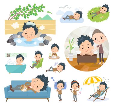 Bir dizi rahatlatıcı hakkında okullu çocuk. Tatil ve stres kabartma gibi eylemler vardır. Böylece düzenlemek kolaydır vektör sanat değil.