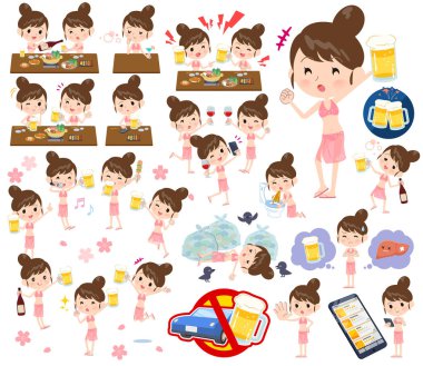 Mayo tarzı kadın alkol ile ilgili bir dizi. Bir canlı görünüm ve başarısızlık alkol hakkında ifade eylem vardır. Böylece düzenlemek kolaydır vektör sanat değil.