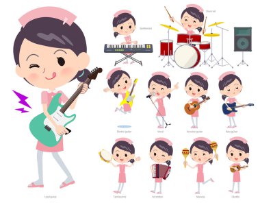 Hemşire kadın rock 'n' roll ve pop müzik grubu. Ayrıca ukulele ve tef gibi çeşitli araçlar vardır. Böylece düzenlemek kolaydır vektör sanat değil.