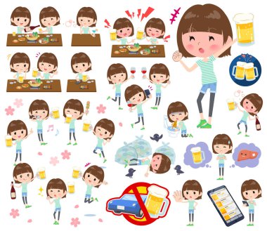 Kadınlar için alkol ile ilgili bir dizi. Bir canlı görünüm ve başarısızlık alkol hakkında ifade eylem vardır. Böylece düzenlemek kolaydır vektör sanat değil.