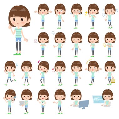 Bir dizi kim çeşitli duygular ifade ile kadınlar. İşyerleri ve kişisel bilgisayarlar ile ilgili eylem vardır. Böylece düzenlemek kolaydır vektör sanat değil.